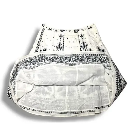 Talbots Black White Floral A-Line Midi Skirt Size 10 Classic Chic - Picture 4 of 8